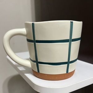 Hearth and Hand Magnolia Joanna Gaines Chip Gaines Teal Grid Print Coffee Mug